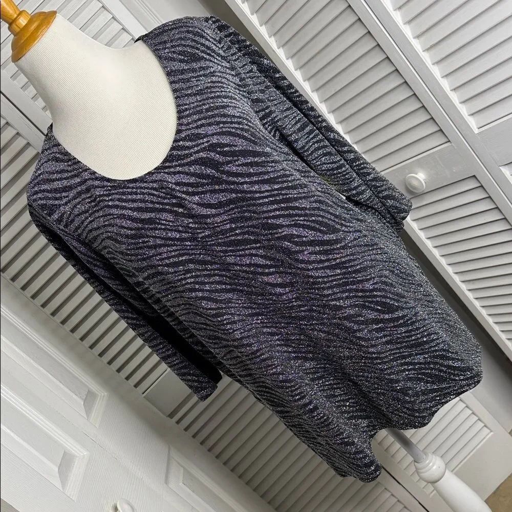 Karen Kane Black and Silver Zebra Print Tunic